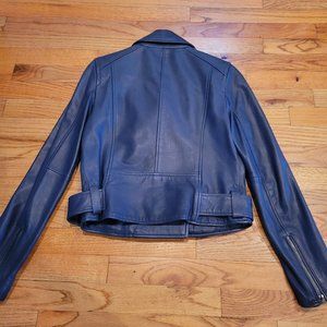 Leather bomber jacket